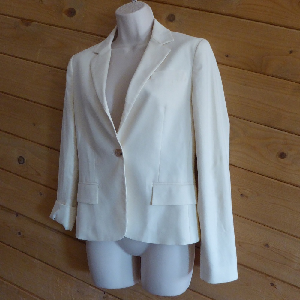 Theory Cream Blazer Jacket Pockets Basic Formal 6 - image 2